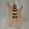 2PC Alder/Quilted Maple Dinky Carved Top Strat Guitar Body